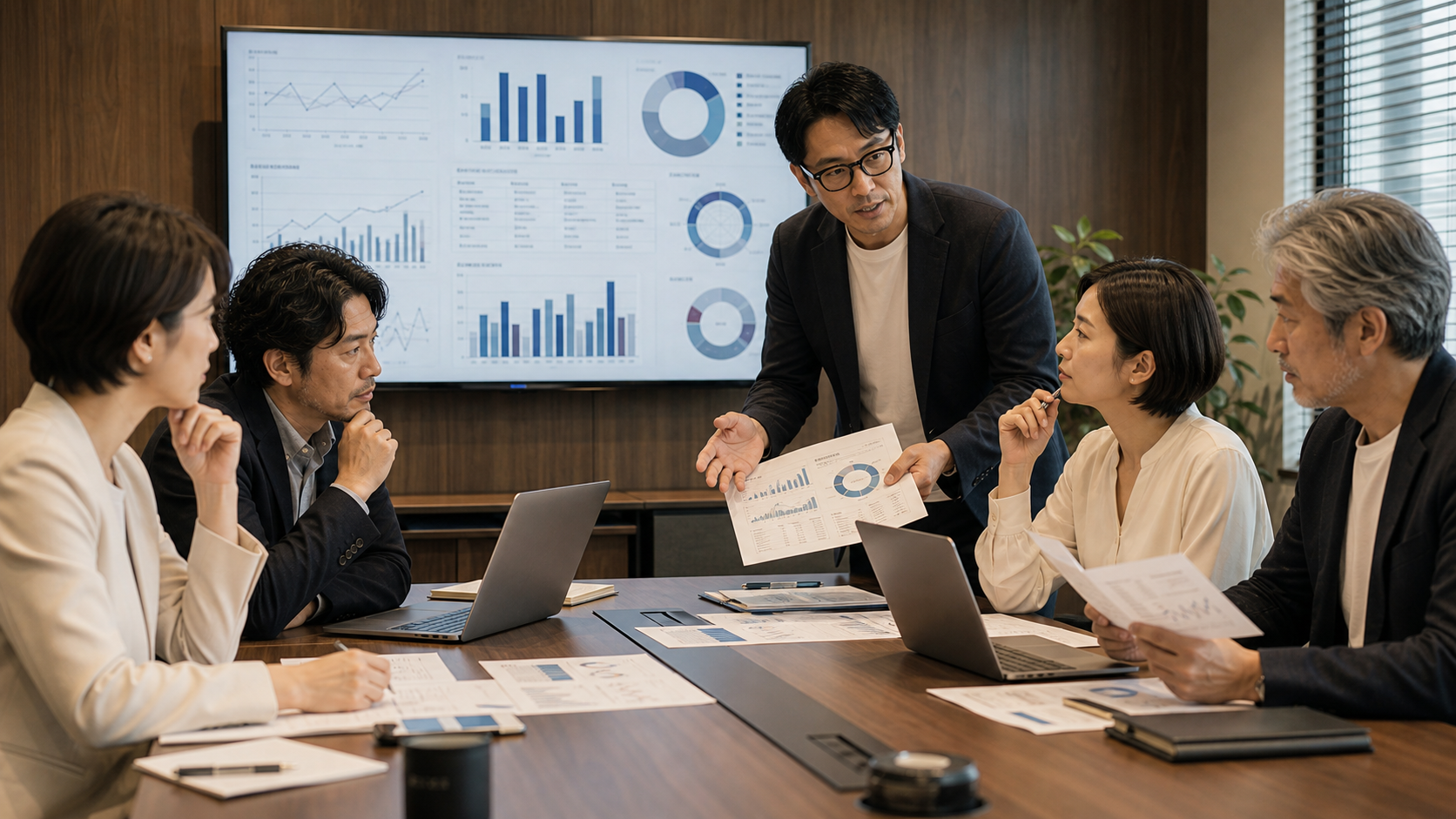 AI時代の人事評価指標を検討する人事チーム